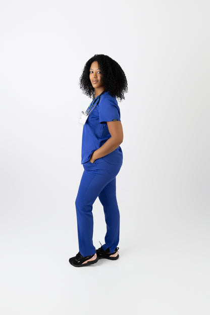 One Pocket V-Neck Top and 5 Pockets Cargo Pant Set